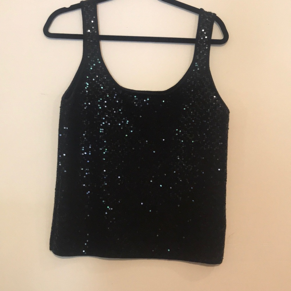 Never Worn Sequence Black Knit Top - image 2